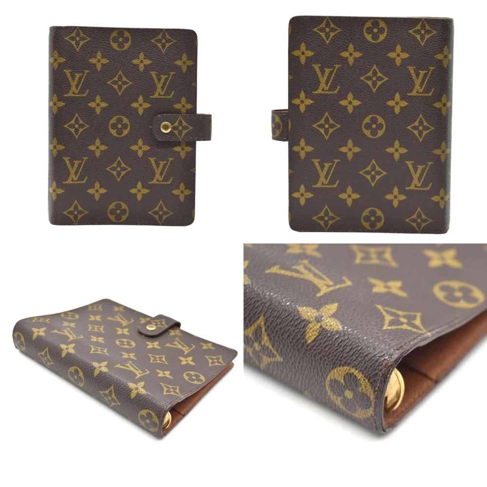 Pre-owned Louis Vuitton Canvas Monogram MM Medium Ring Agenda cover  SP1908 $740